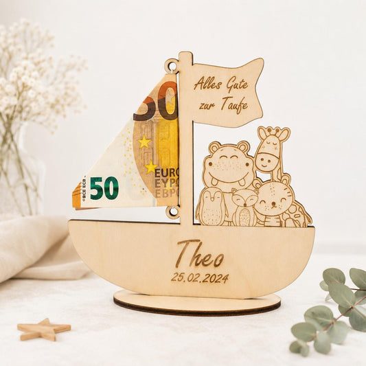 Personalisiertes Geldgeschenk zur Geburt oder Taufe Geschenk personalisiert Geburtstag Kommunion Konfirmation oder Firmung