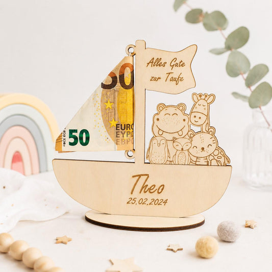 Personalisiertes Geldgeschenk zur Geburt oder Taufe Geschenk personalisiert Geburtstag Kommunion Konfirmation oder Firmung