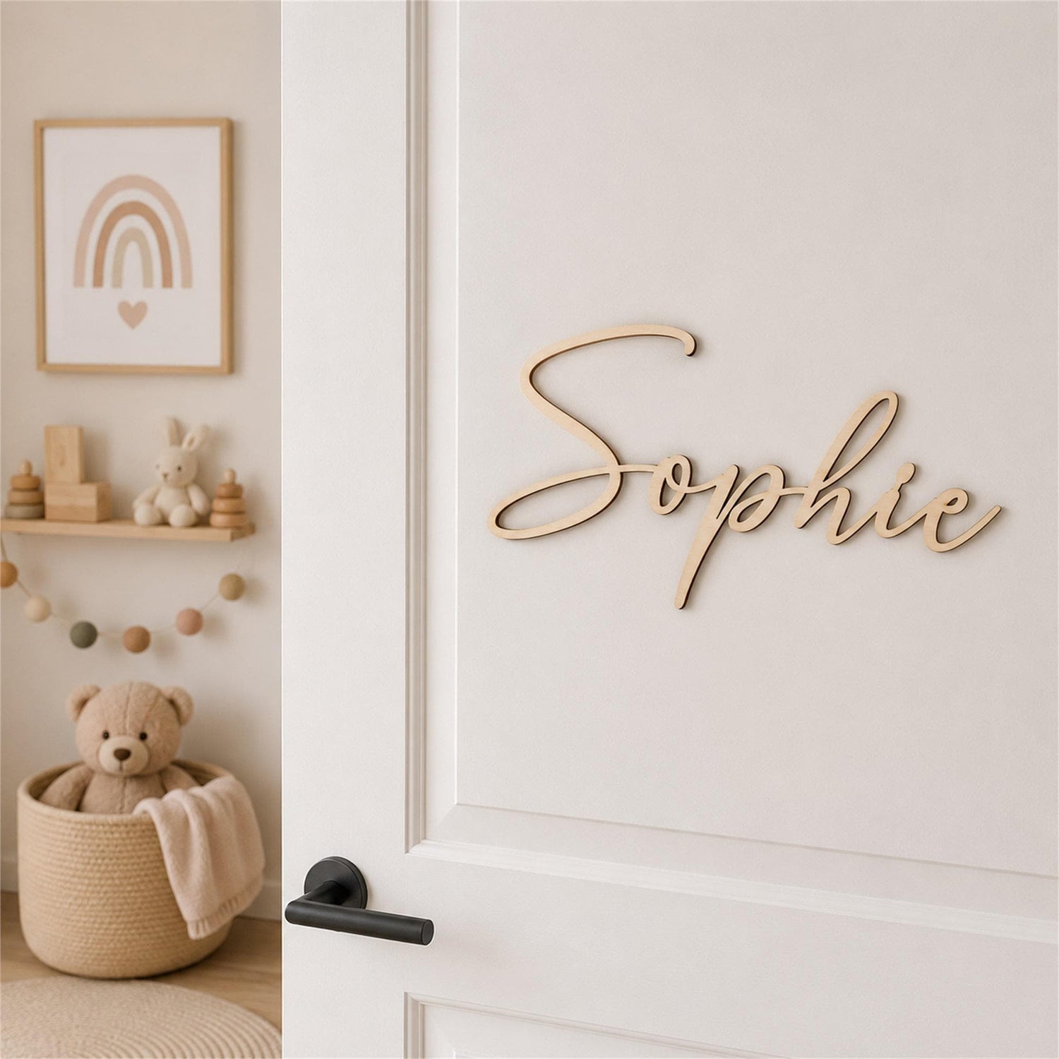 Personalisiertes Türschild mit Namen Namensschild Kinderzimmer Geschenk zur Geburt oder Taufe Geburtstag Kommunion Konfirmation oder Firmung